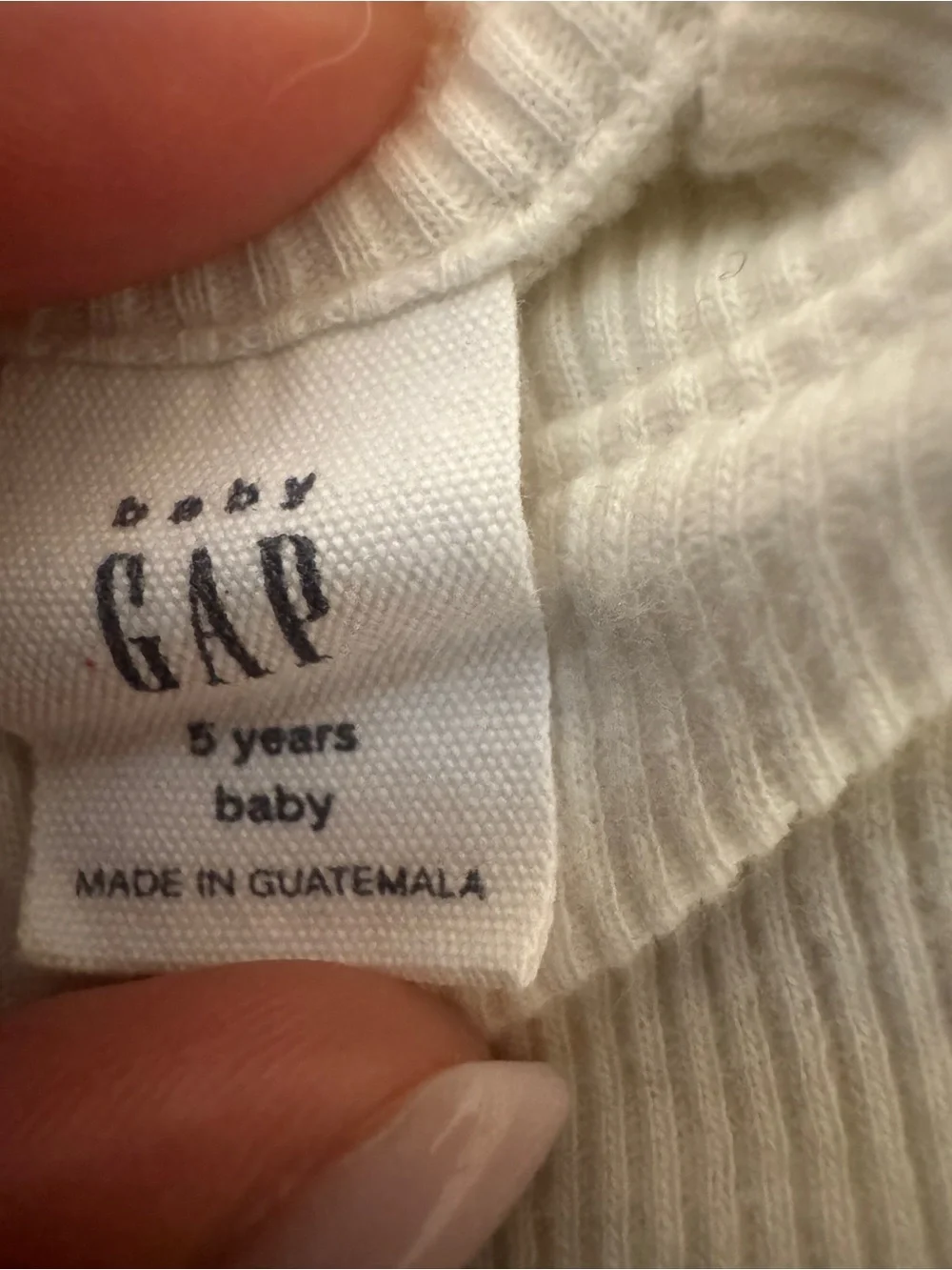 Baby Gap Cream Ribbed Long-Sleeve Top